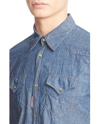 DSQUARED2 Extra Trim Fit Chambray Western Shirt