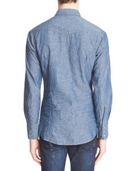 DSQUARED2 Extra Trim Fit Chambray Western Shirt