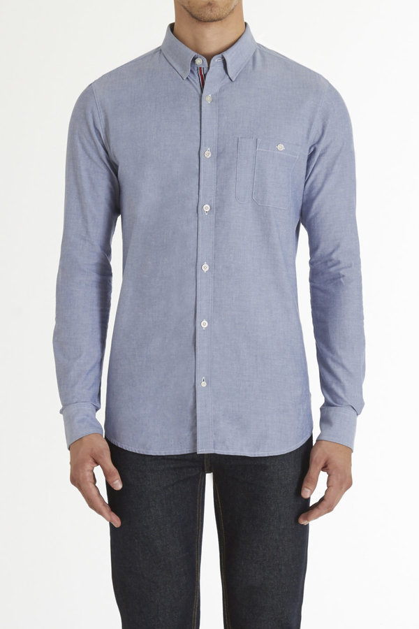 Goodale Rutledge Blue Chambray Shirt, $44 | JackThreads | Lookastic