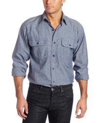 Key Apparel Pre Washed Blue Chambray Work Shirt Long Sleeve