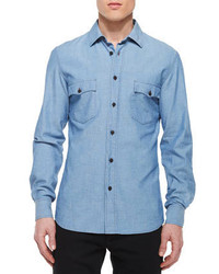 Lowry Chambray Long Sleeve Shirt Blue