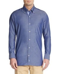 Tailorbyrd Regular Fit Chambray Two Ply Cotton Sportshirt