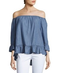 Chambray Off The Shoulder Top