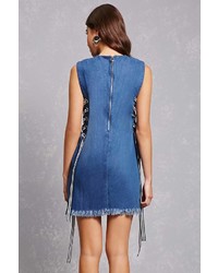 Forever 21 Lace Up Chambray Dress