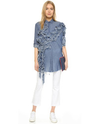MARQUES ALMEIDA Long Shirt With Front Ruffles