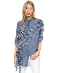 MARQUES ALMEIDA Long Shirt With Front Ruffles