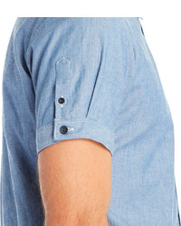Alexander McQueen Short Sleeve Button Collar Chambray Shirt