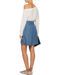 3.1 Phillip Lim Belted Pleated Chambray Shorts