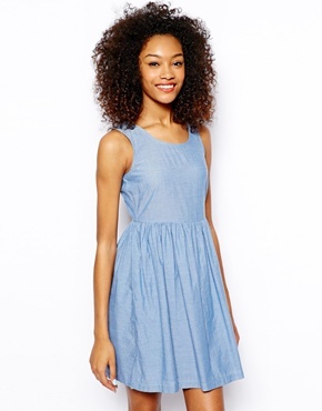 chambray skater dress