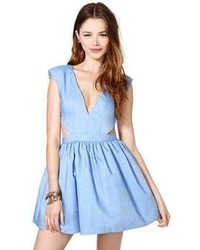 Nasty Gal Schools Out Dress Chambray