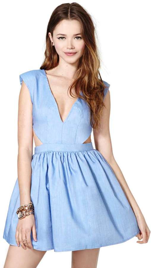 chambray skater dress