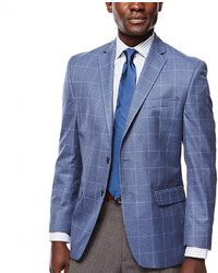 Collection Collection By Michl Strahan Blue Windowpane Sport Coat Classic Fit