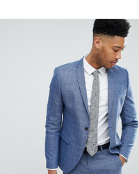 Selected Homme Skinny Fit Suit Jacket In Navy Grid Check