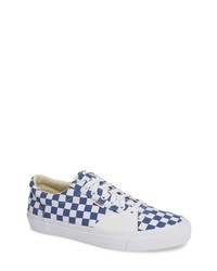 Blue Check Canvas Low Top Sneakers