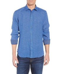 Blue Check Chambray Long Sleeve Shirt