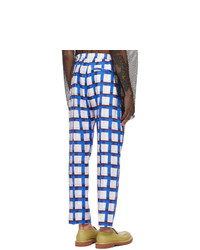 Dries Van Noten Blue And Purple Len Lye Edition Graphic Trousers