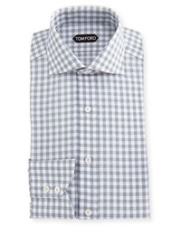 Tom Ford Check Cotton Linen Dress Shirt