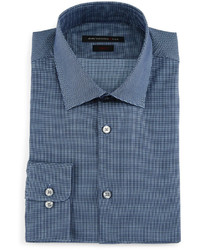 John Varvatos Star Usa Slim Fit Micro Check Dress Shirt Blue