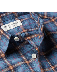 Saint Laurent Slim Fit Checked Brushed Cotton Flannel Shirt