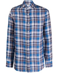 Brunello Cucinelli Check Pattern Linen Shirt