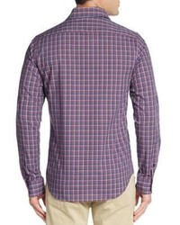 Saks Fifth Avenue Regular Fit Checkered Cotton Sportshirt