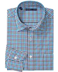 Mason S Brushed Cotton Small Glen Check Shirt Long Sleeve