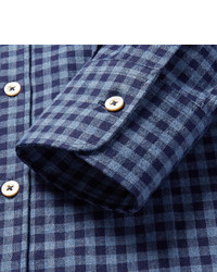 Canali Slim Fit Buffalo Checked Cotton Flannel Shirt