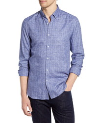 French Connection Slim Fit Windowpane Check Shirt