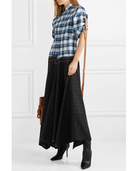 Loewe Asymmetric Checked Cotton Wool And Dress