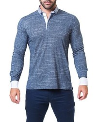 Blue Check Polo Neck Sweater