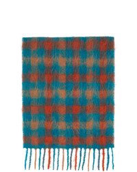 Andersson Bell Blue And Orange Check Veneto Scarf