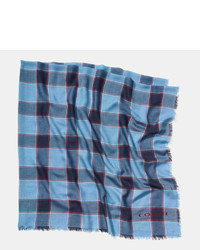 Coach Check Plaid Oversized Square Scarf