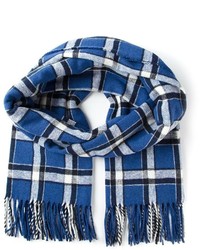 Marc by Marc Jacobs Check Pattern Fringed Scarf