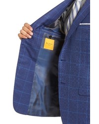 Hickey Freeman Classic Fit Windowpane Cashmere Silk Sport Coat