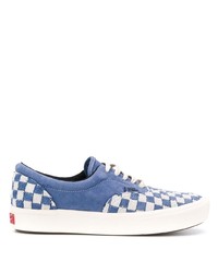 Blue Check Suede Low Top Sneakers