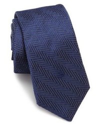 Blue Chevron Silk Tie