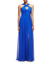 Blue Chiffon Evening Dress