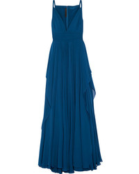 Elie Saab Silk Chiffon Gown Cobalt Blue