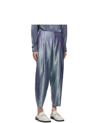 Comme Des Garcons Homme Plus Blue And Green A Pattern Trousers