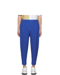 Homme Plissé Issey Miyake Blue Cotton Surface Trousers