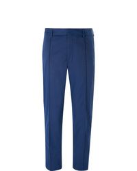 Hugo Boss Blue Paco Cropped Slim Fit Twill Trousers
