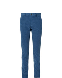 Incotex Blue Slim Fit Stretch Cotton Corduroy Trousers