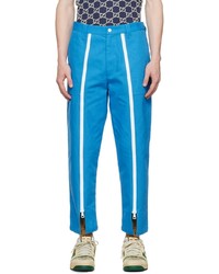 Gucci Blue Zip Trousers
