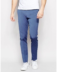 Asos Brand Skinny Smart Pants In Pale Blue