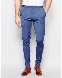 Asos Brand Super Skinny Smart Pants In Pale Blue