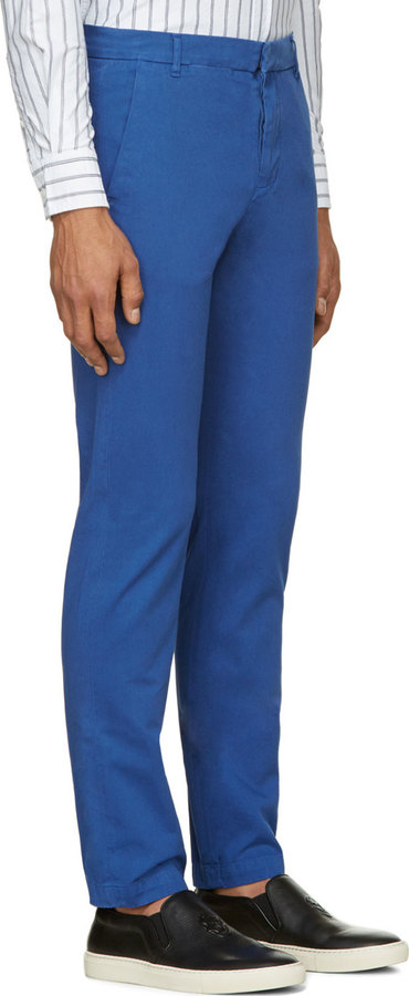 Band Of Outsiders Cobalt Blue Classic Chinos, $295 | SSENSE | Lookastic