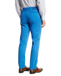 Kiton Flat Front Chino Pants Blue