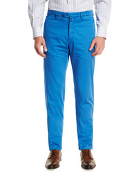 Kiton Flat Front Chino Pants Blue
