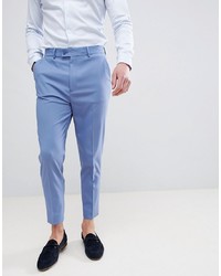 ASOS DESIGN Tapered Smart Trousers In Airforce Blue
