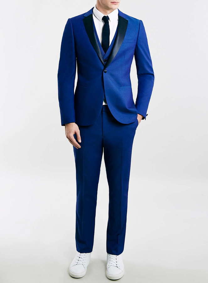 GENT WITH Men's Royal Blue 3 Piece Slim Fit Suit, Italian Designed Suit,  Wedding Groom Party Wear Coat Pants - Walmart.com